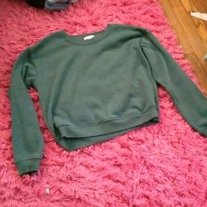 green sweatshirt